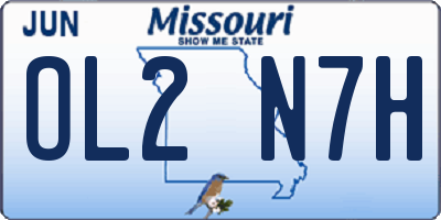 MO license plate OL2N7H