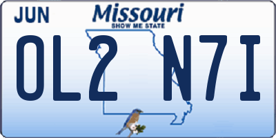 MO license plate OL2N7I