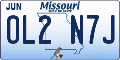 MO license plate OL2N7J