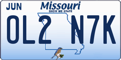 MO license plate OL2N7K