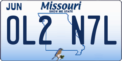 MO license plate OL2N7L