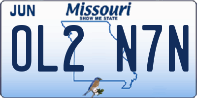 MO license plate OL2N7N