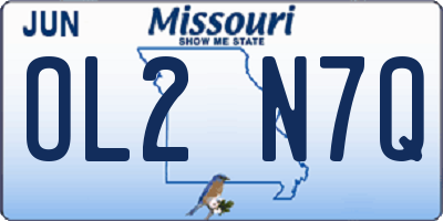 MO license plate OL2N7Q