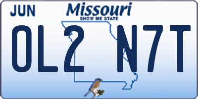 MO license plate OL2N7T