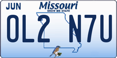 MO license plate OL2N7U
