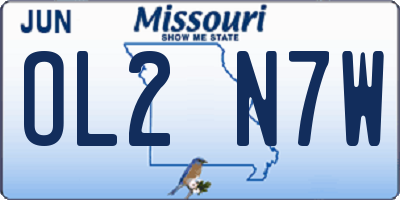 MO license plate OL2N7W
