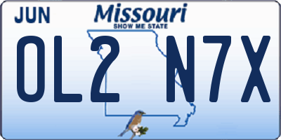 MO license plate OL2N7X