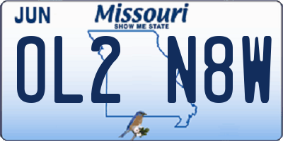 MO license plate OL2N8W