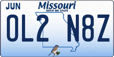MO license plate OL2N8Z