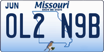 MO license plate OL2N9B