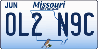 MO license plate OL2N9C