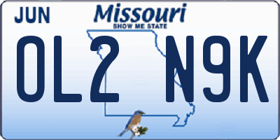 MO license plate OL2N9K