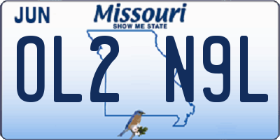 MO license plate OL2N9L