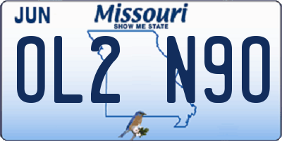 MO license plate OL2N9O