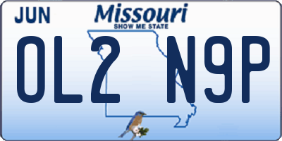 MO license plate OL2N9P