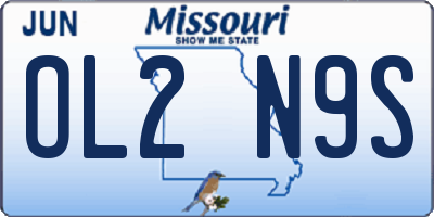 MO license plate OL2N9S