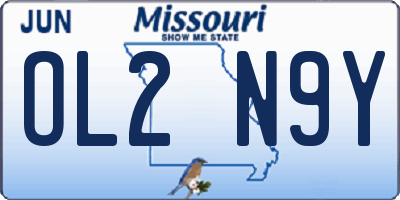 MO license plate OL2N9Y