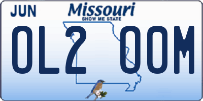 MO license plate OL2O0M