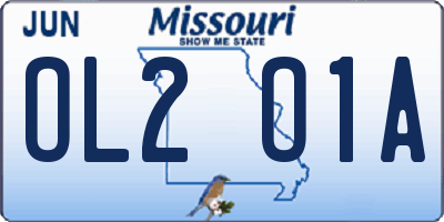MO license plate OL2O1A