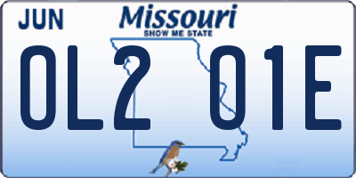 MO license plate OL2O1E