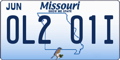 MO license plate OL2O1I