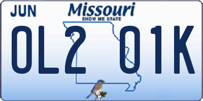 MO license plate OL2O1K