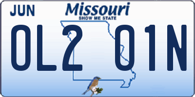 MO license plate OL2O1N