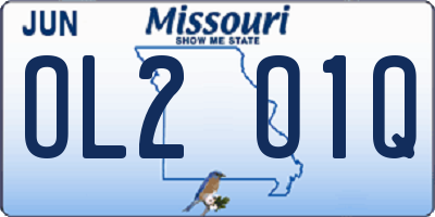 MO license plate OL2O1Q