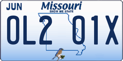 MO license plate OL2O1X