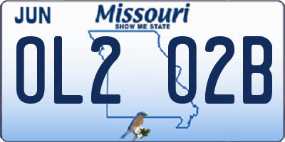 MO license plate OL2O2B