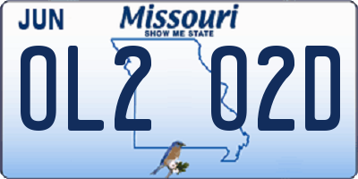 MO license plate OL2O2D