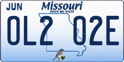 MO license plate OL2O2E