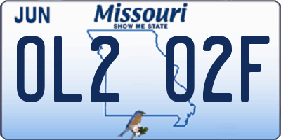 MO license plate OL2O2F