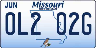 MO license plate OL2O2G