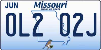 MO license plate OL2O2J