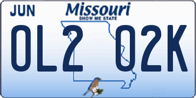 MO license plate OL2O2K