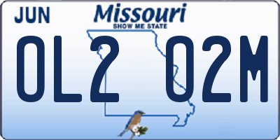 MO license plate OL2O2M