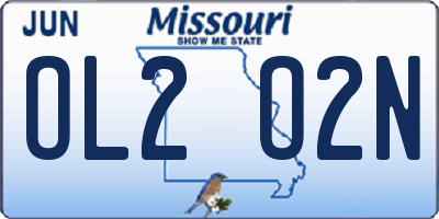 MO license plate OL2O2N