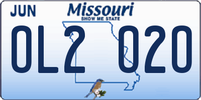 MO license plate OL2O2O