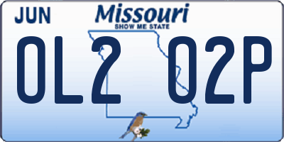 MO license plate OL2O2P