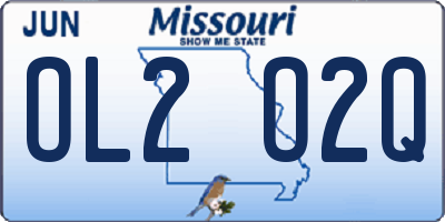 MO license plate OL2O2Q