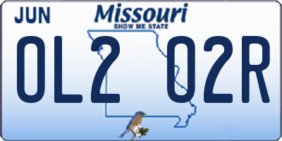 MO license plate OL2O2R