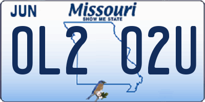 MO license plate OL2O2U