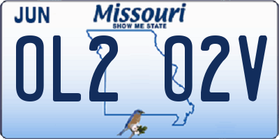 MO license plate OL2O2V