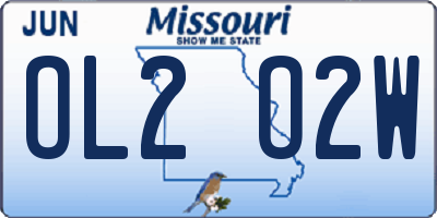 MO license plate OL2O2W