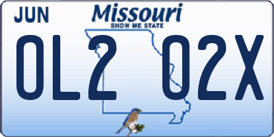 MO license plate OL2O2X