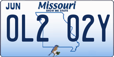 MO license plate OL2O2Y