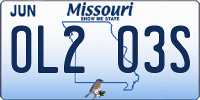 MO license plate OL2O3S