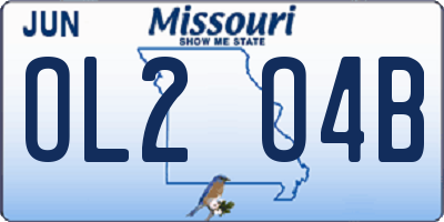 MO license plate OL2O4B