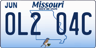 MO license plate OL2O4C